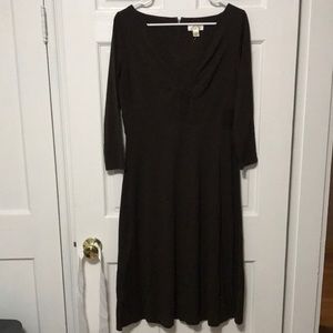 LOFT brown Jersey dress criss cross style top